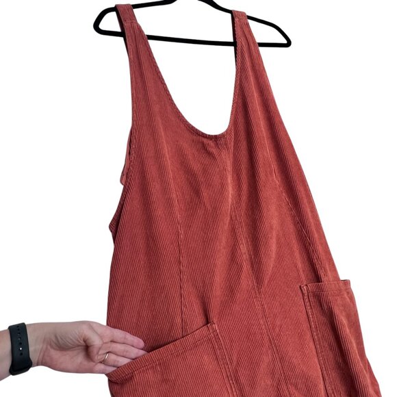 Free People We The Free High Roller Ribbed Corduroy Jumpsuit Overall Medium - Picture 3 of 9